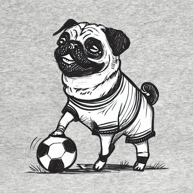 Pug plays Football by Pickledjo